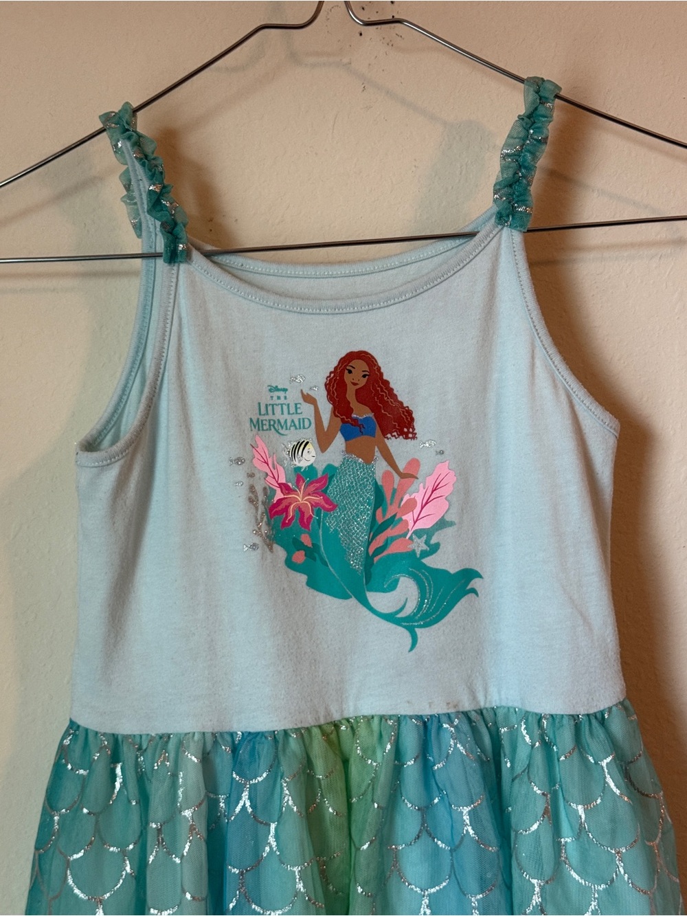 Kids Disney Jumping Beans Light Green-Blue Little Mermaid Dress - Picture 2 of 6
